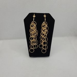 BEAUTIFUL CHANDELIER CHAIN HOOP LINK EARRINGS